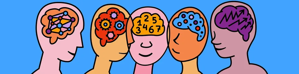 Illustration unterschiedlicher Denk- und Wahrnehmungsweisen